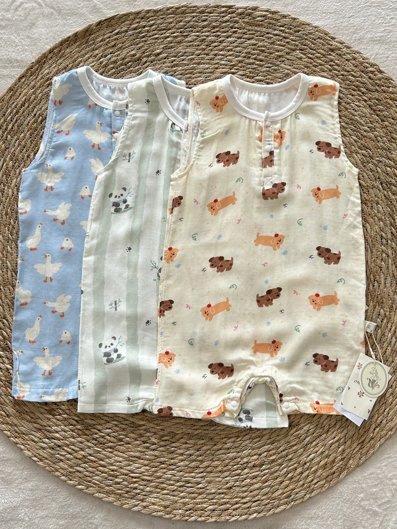 夏季竹纤维连体哈衣爬服亲肤凉爽