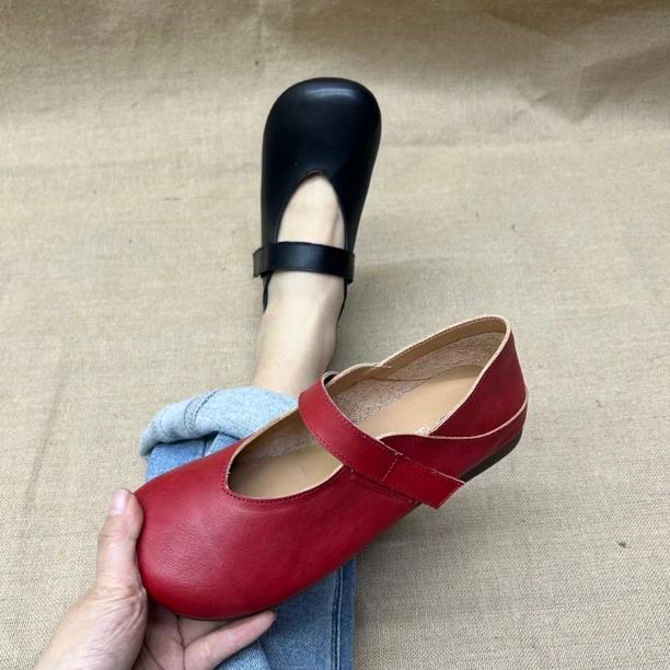 2885-23浅口女鞋套鞋镂空圆头洞洞鞋舒适夏季平底复古百搭小皮鞋