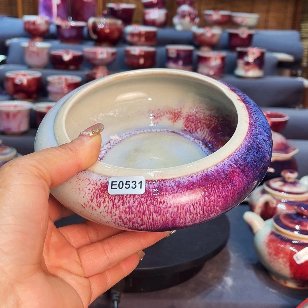 瓷片微瑕钧瓷主人杯摆件工艺品