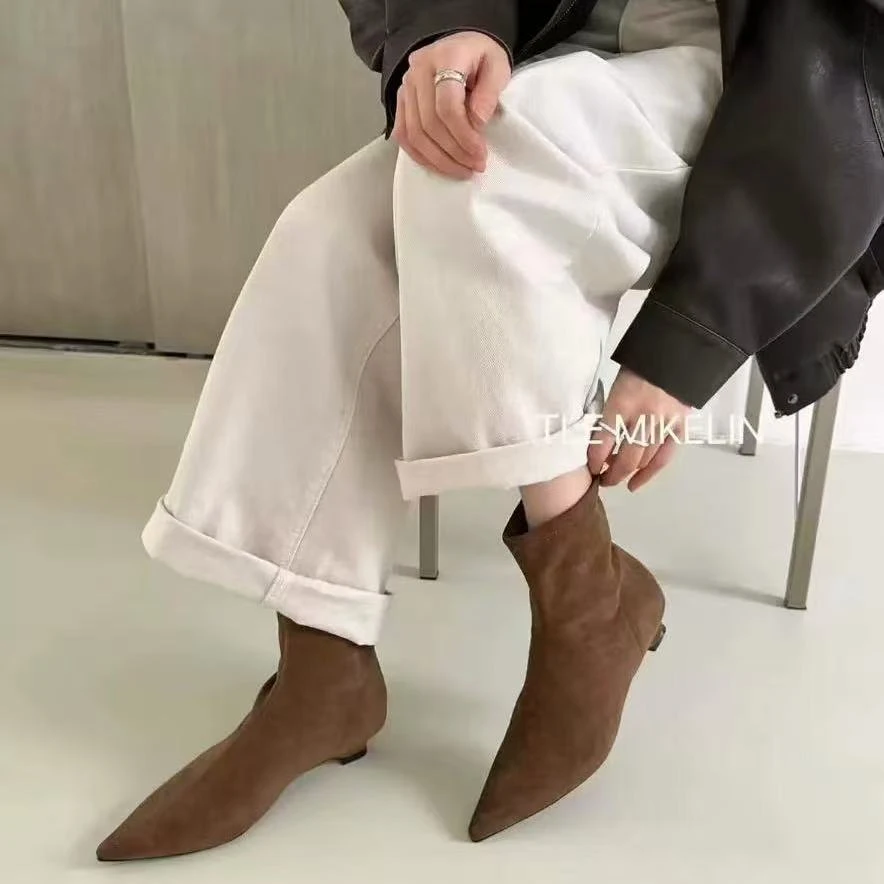 9652【尖头系列】时装靴靴复古欧若智性风城市风沙丘废土风