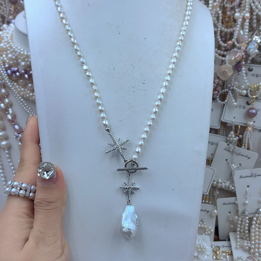 银S925镶嵌淡水珍珠耳饰