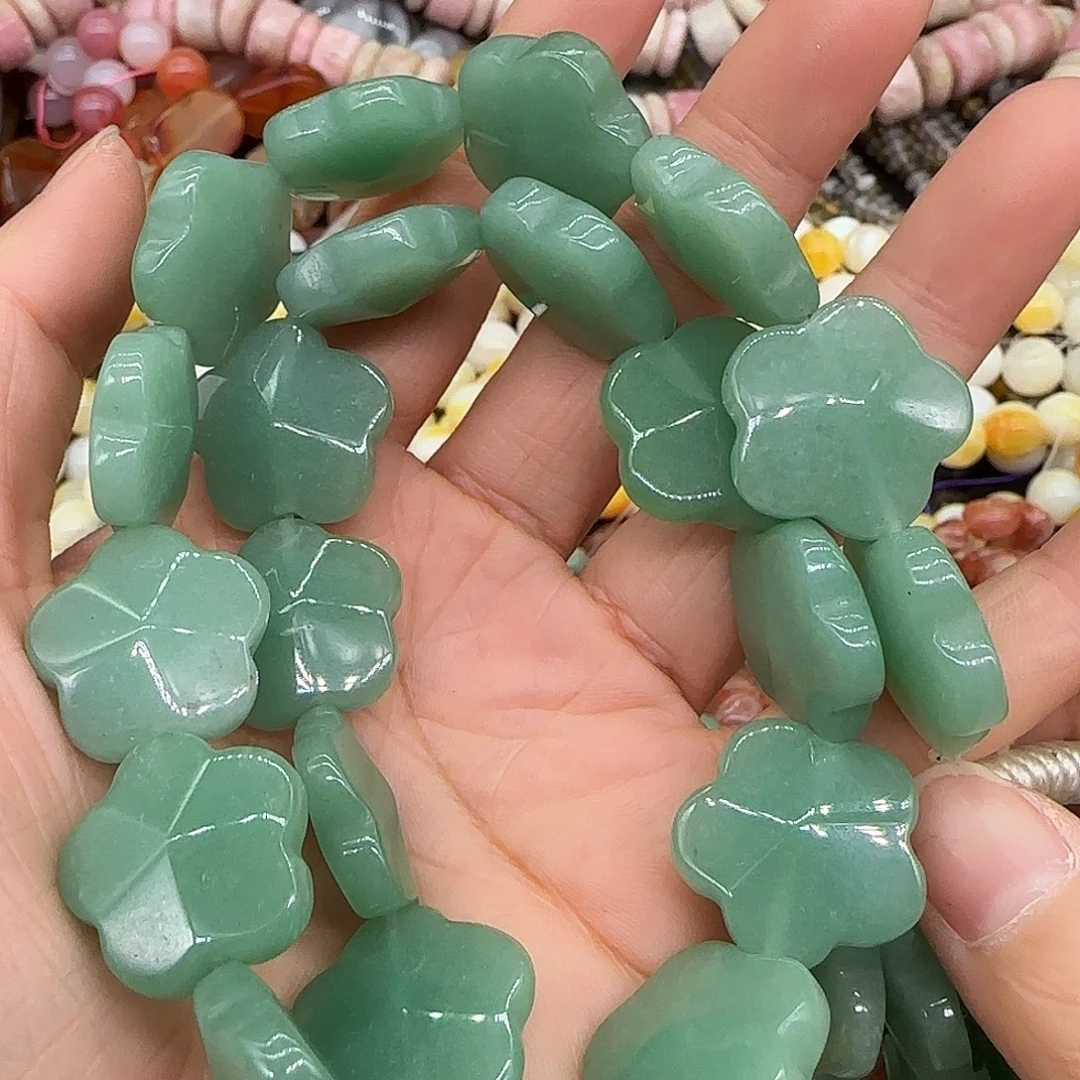 玛瑙/玉髓合金珠宝半成品东陵玉花花20mm一条