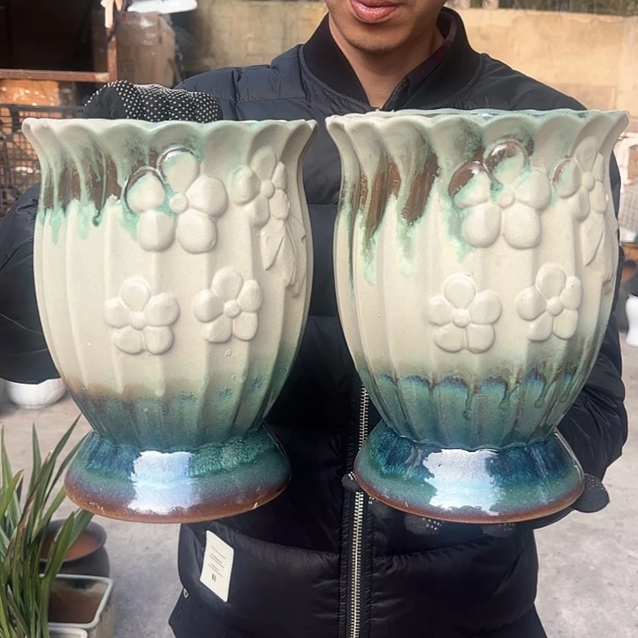 红陶复古绿两个口径18高度24