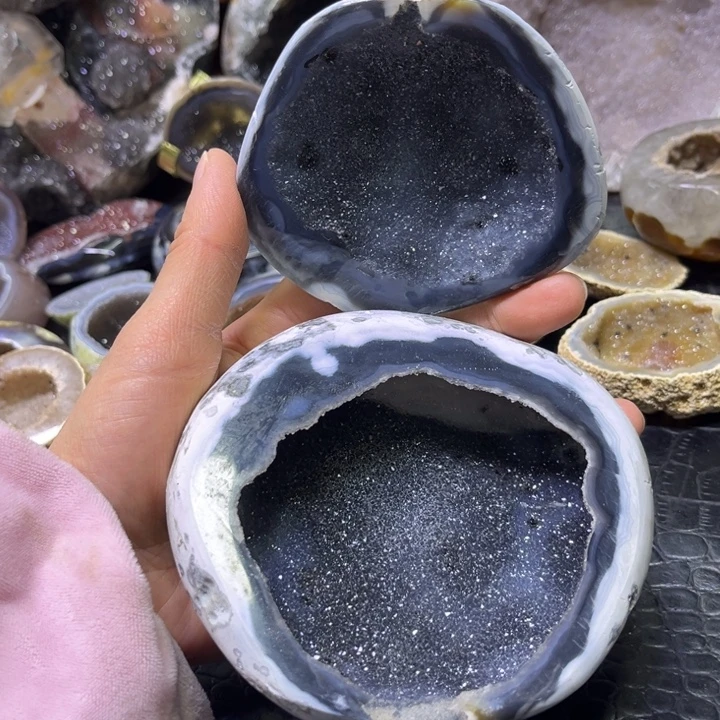 未镶嵌水晶珠宝半成品黑晶盆