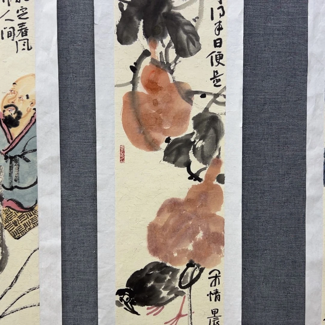 国画红袍画院手绘作品