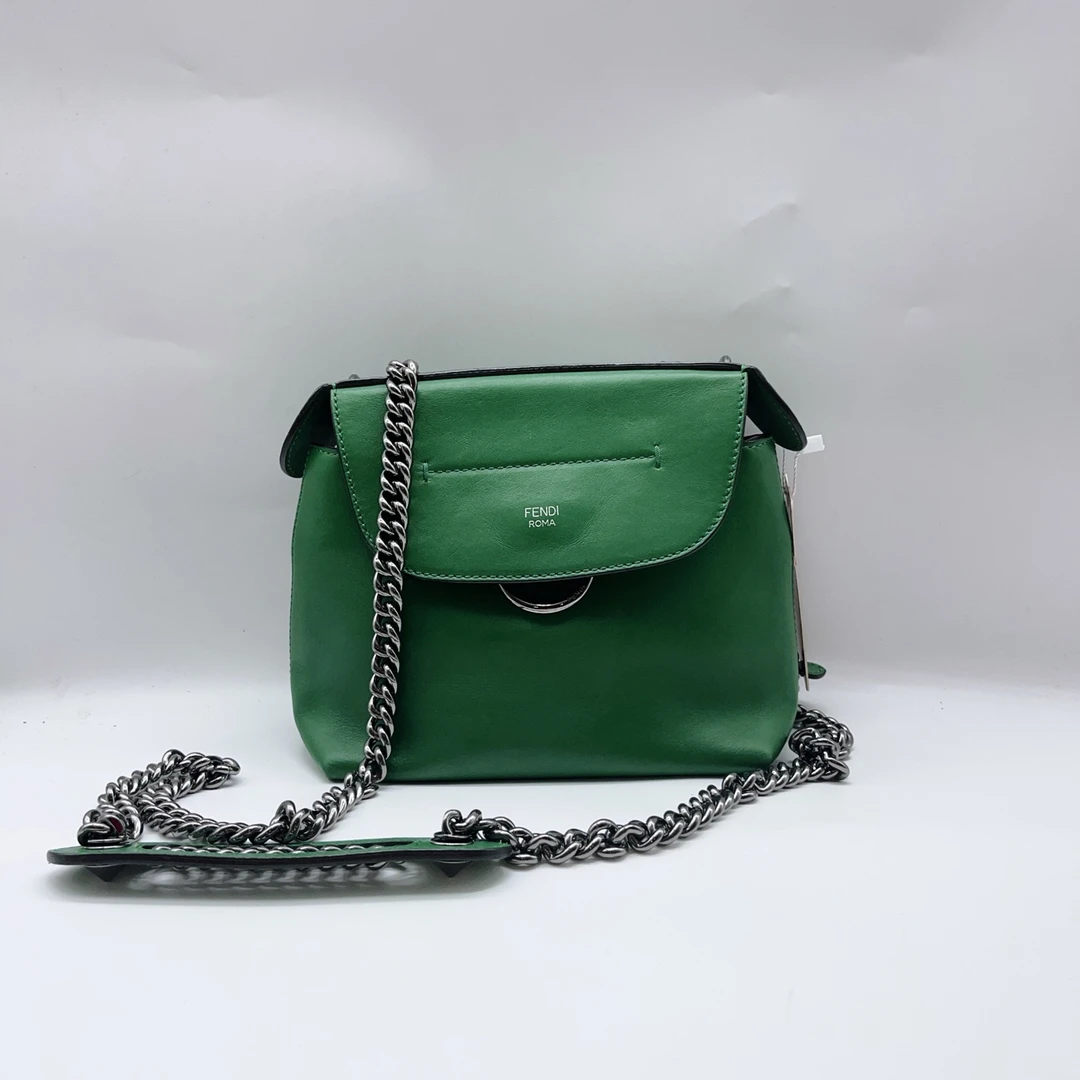 95新 FENDI/芬迪  绿色芬迪单肩包 1429 3225