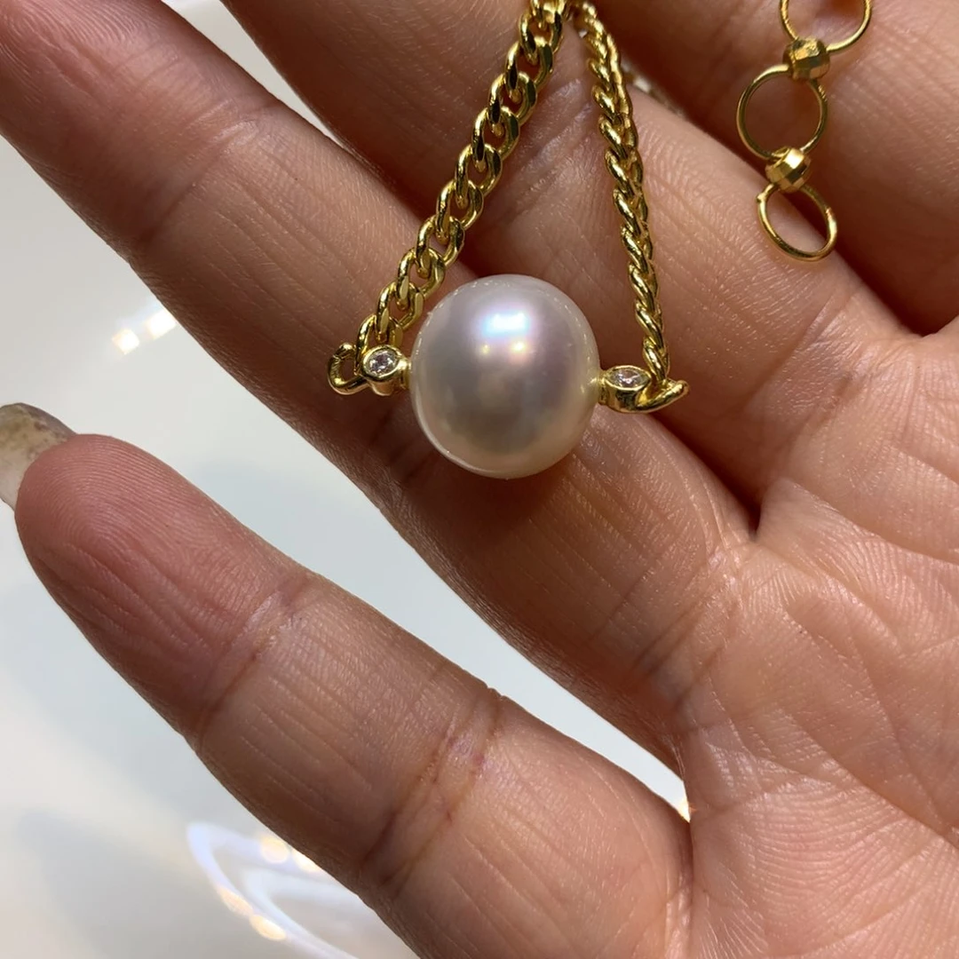 海水珍珠银S925镶嵌手链