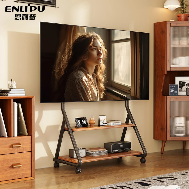 恩利普电视机可移动支架落地式带轮推车北欧风电视柜通用艺术挂架