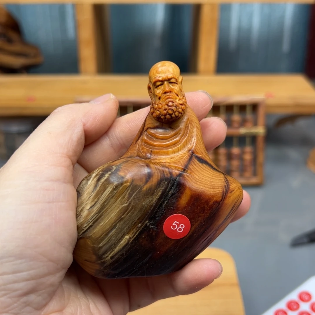 老***郭木崖柏木摆件手把件