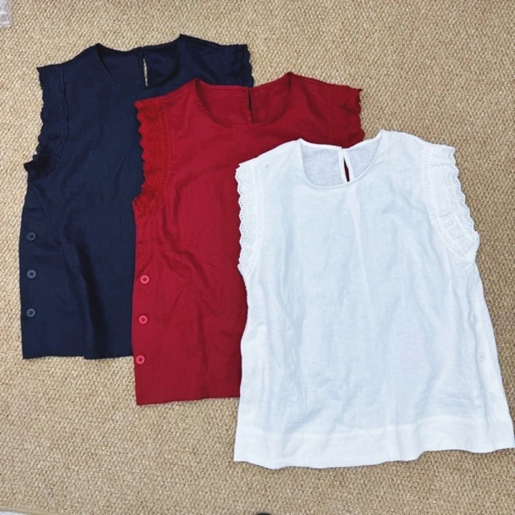 夏季新款禅意气质款女装时尚气质宽松圆领花边袖上衣独特漂亮小衫