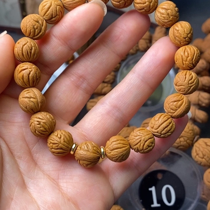 文玩核桃手串秦岭野生龙纹桃核12
