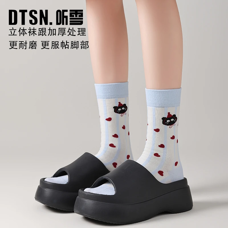 袜子女款中筒袜长筒ins潮可爱女袜新款短袜夏季薄款长袜棉袜