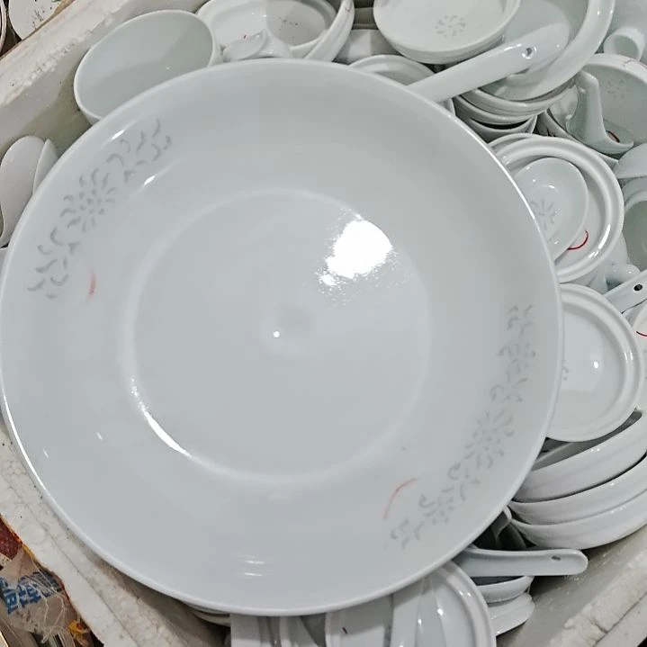 瓷景德镇青瓷玲珑10寸窝盘两个微瑕疵