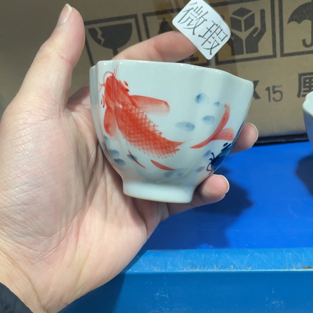 釉下手绘茶具微瑕