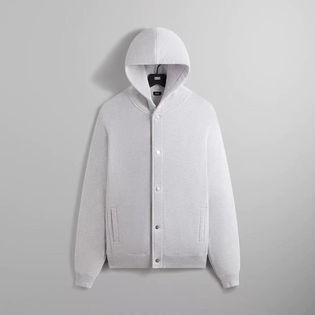 现货◆Kith Williams Vi连帽钮扣卫衣外套 纯棉 灰色绿色 正品