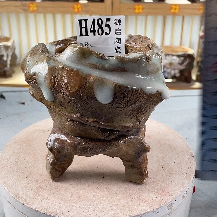 紫砂花盆景德镇陶瓷485