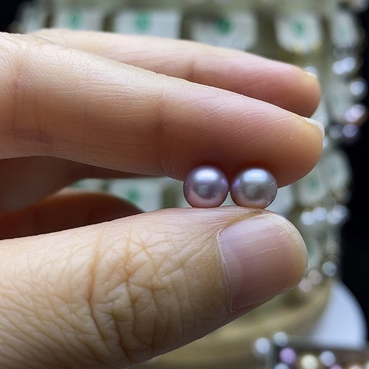 嘉***若银S925镶嵌淡水珍珠耳饰