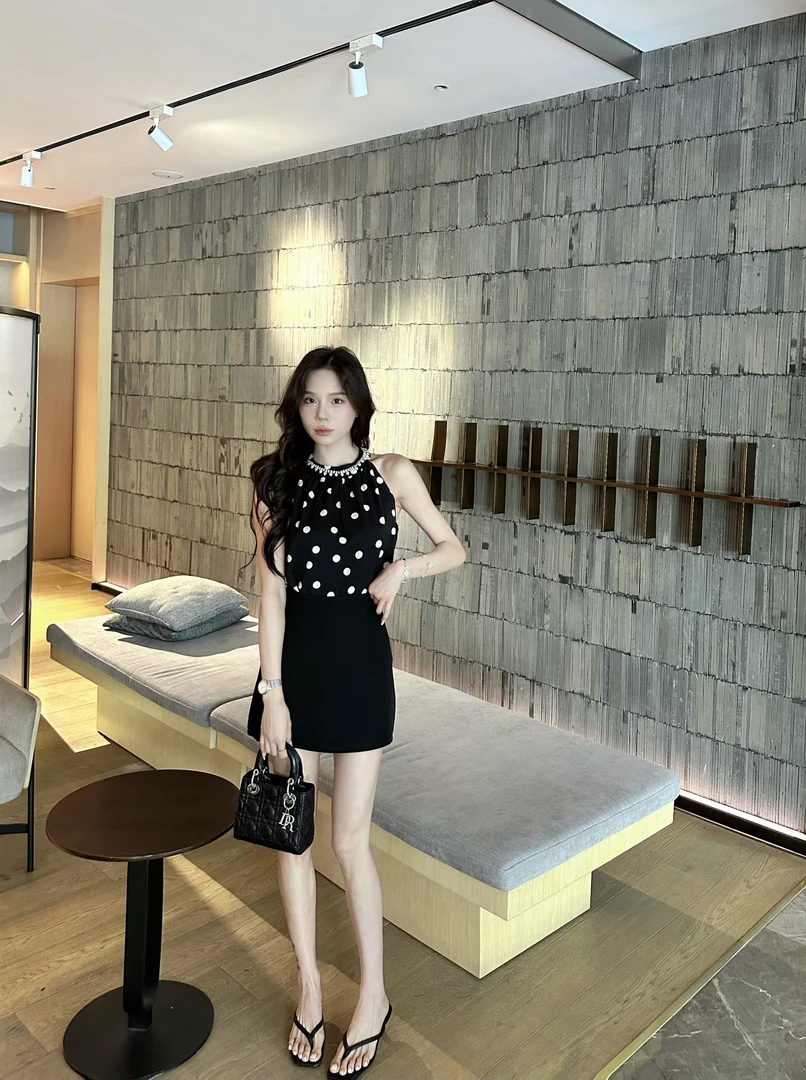 【田姜女装】气质波点套装两件套