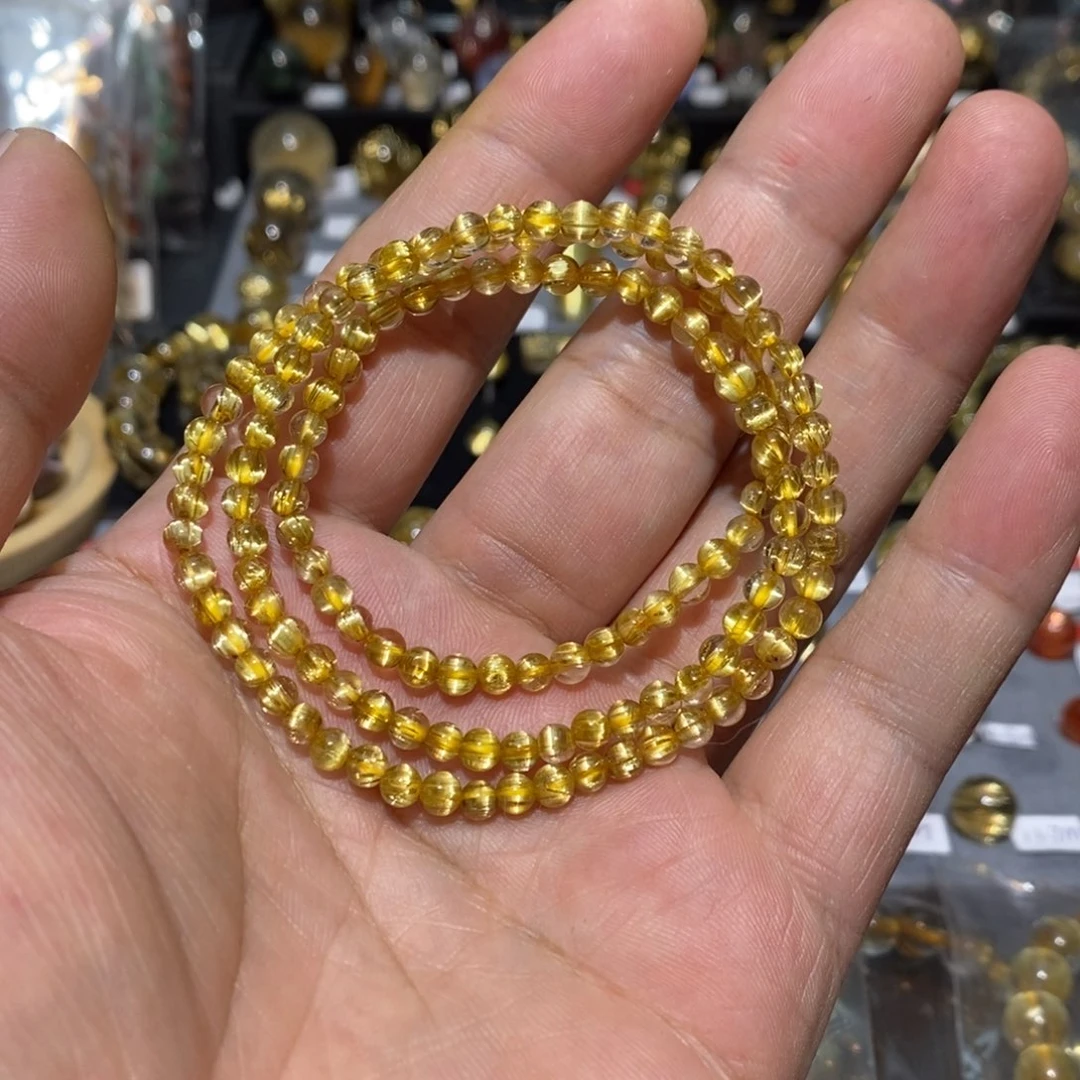 手链未镶嵌水晶天然水晶钛晶板钛顺发猫眼多圈4➕