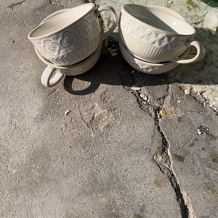 瓷片默认瑕疵商品杯子各2