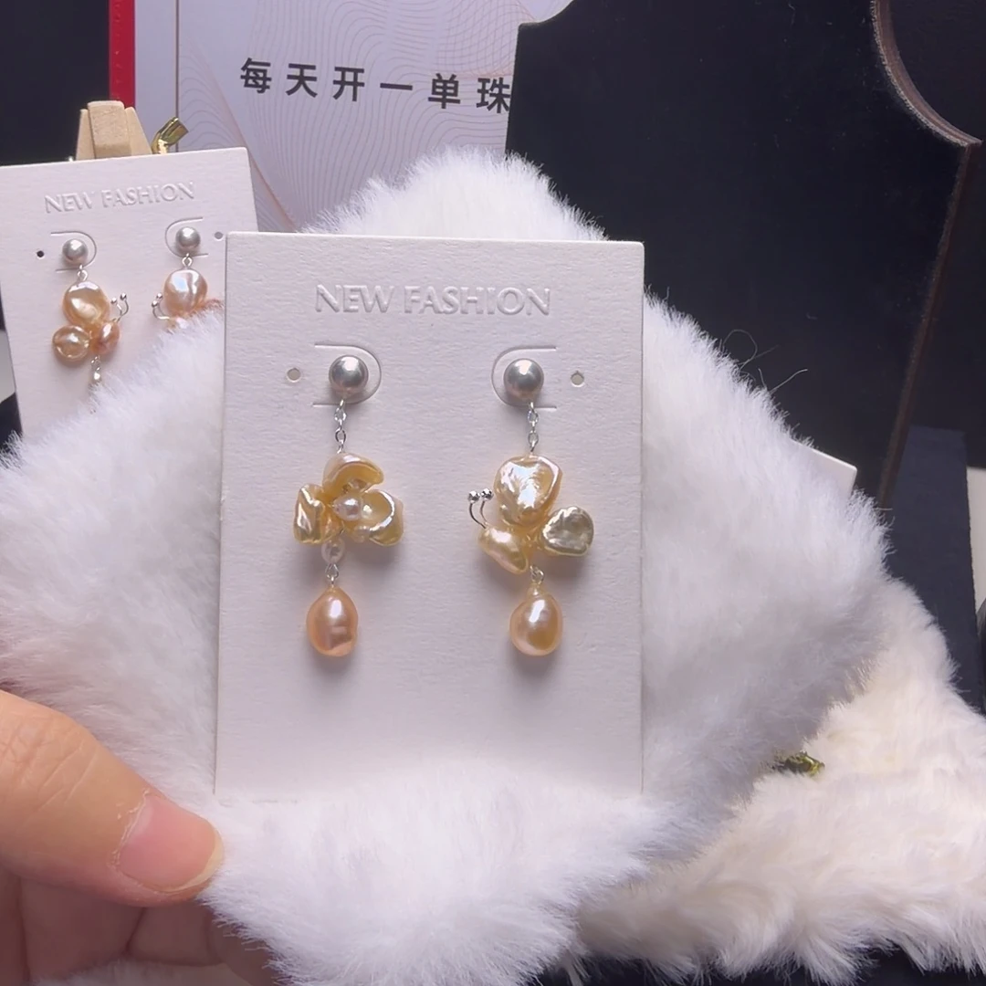 琉璃纯铜合金耳钉