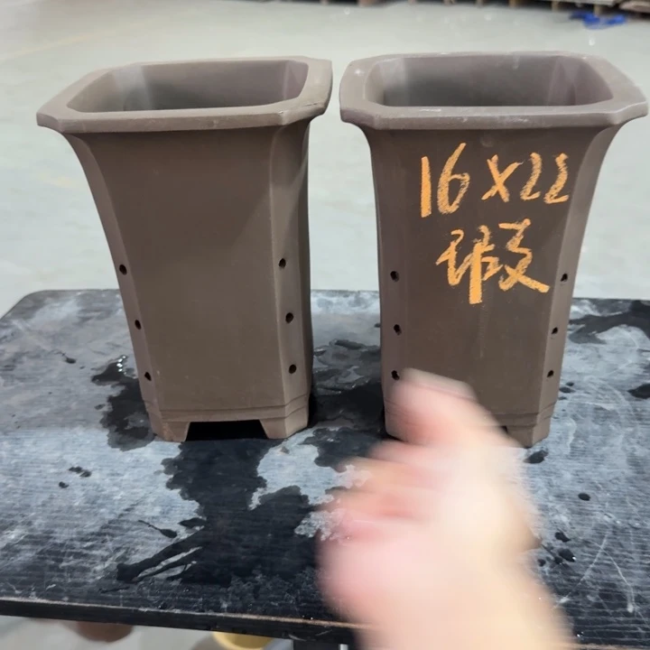 紫砂紫砂花盆破损补发高度22口径16俩只 微瑕