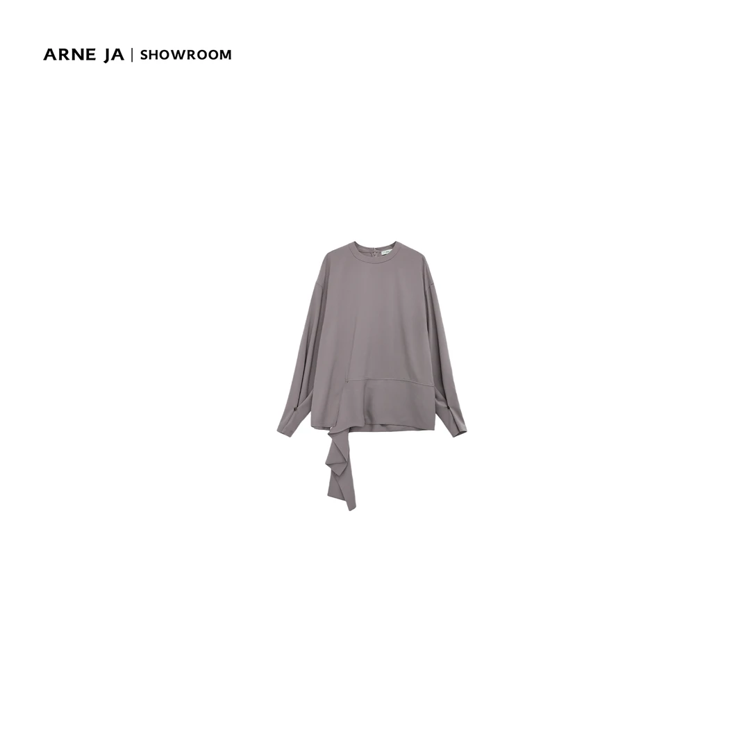 ARNE JA｜“非常规基础”摩登不规则拼接醋酸长袖上衣D3S1054S