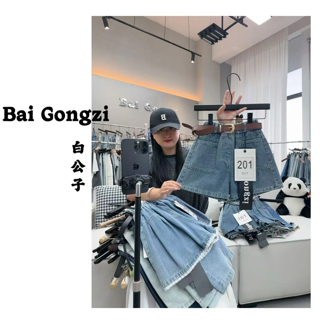 【白公子】【201】2025夏季新款…中大女童牛仔裤