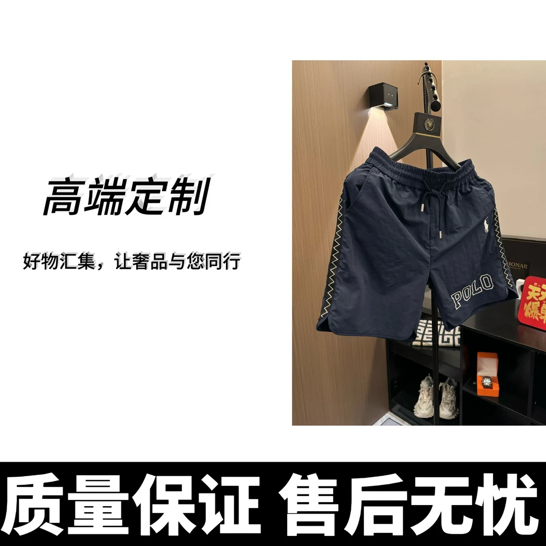 【王权富贵】欧洲站潮牌男士短裤时尚潮流织带拼接五分裤-DK1811