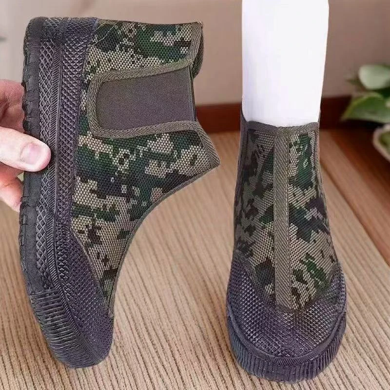 男女适用一脚蹬高帮耐磨防滑户外登山劳保水鞋女防滑防水干活