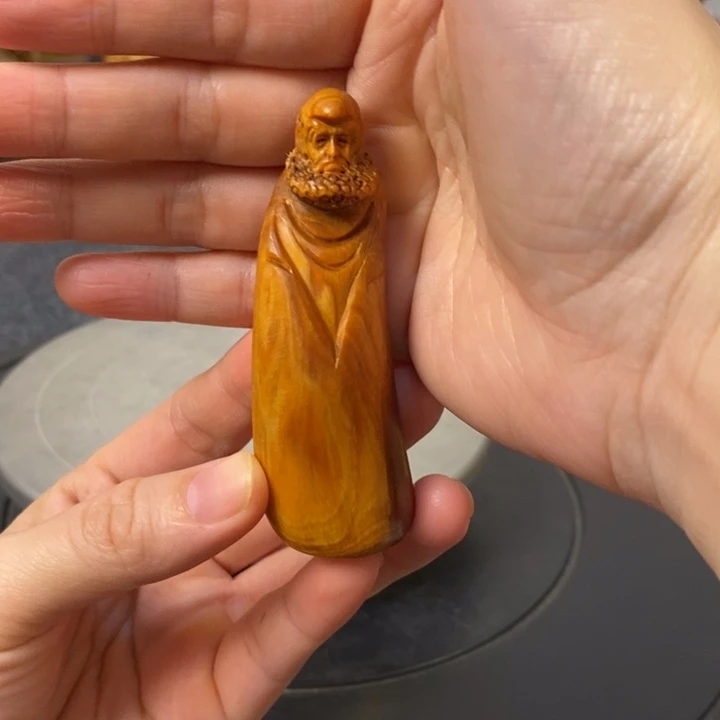 柏木（崖柏）崖柏达摩手把件小摆件