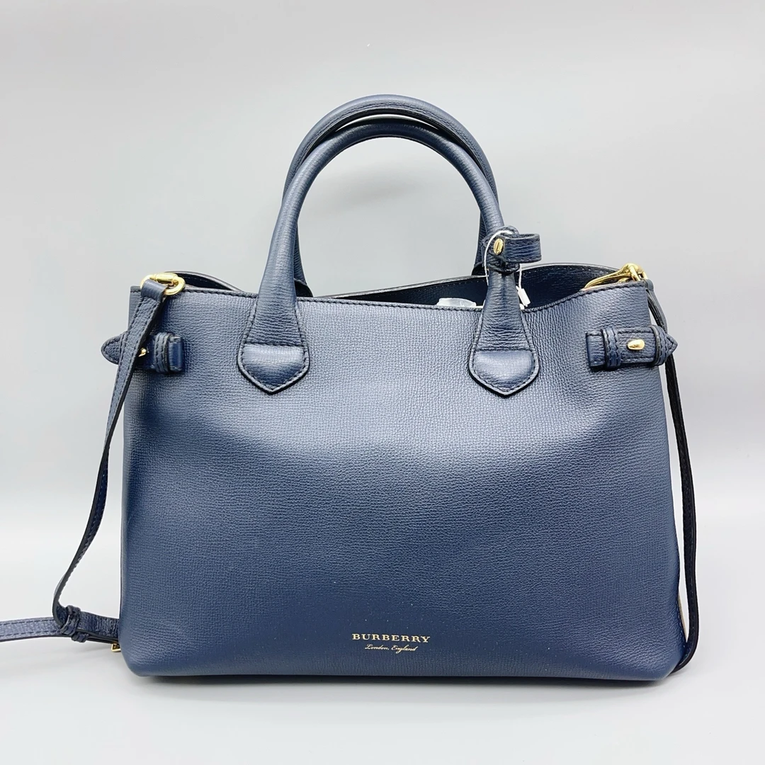 95新 BURBERRY/博柏利  蓝色班纳手提单肩包 1668 2049
