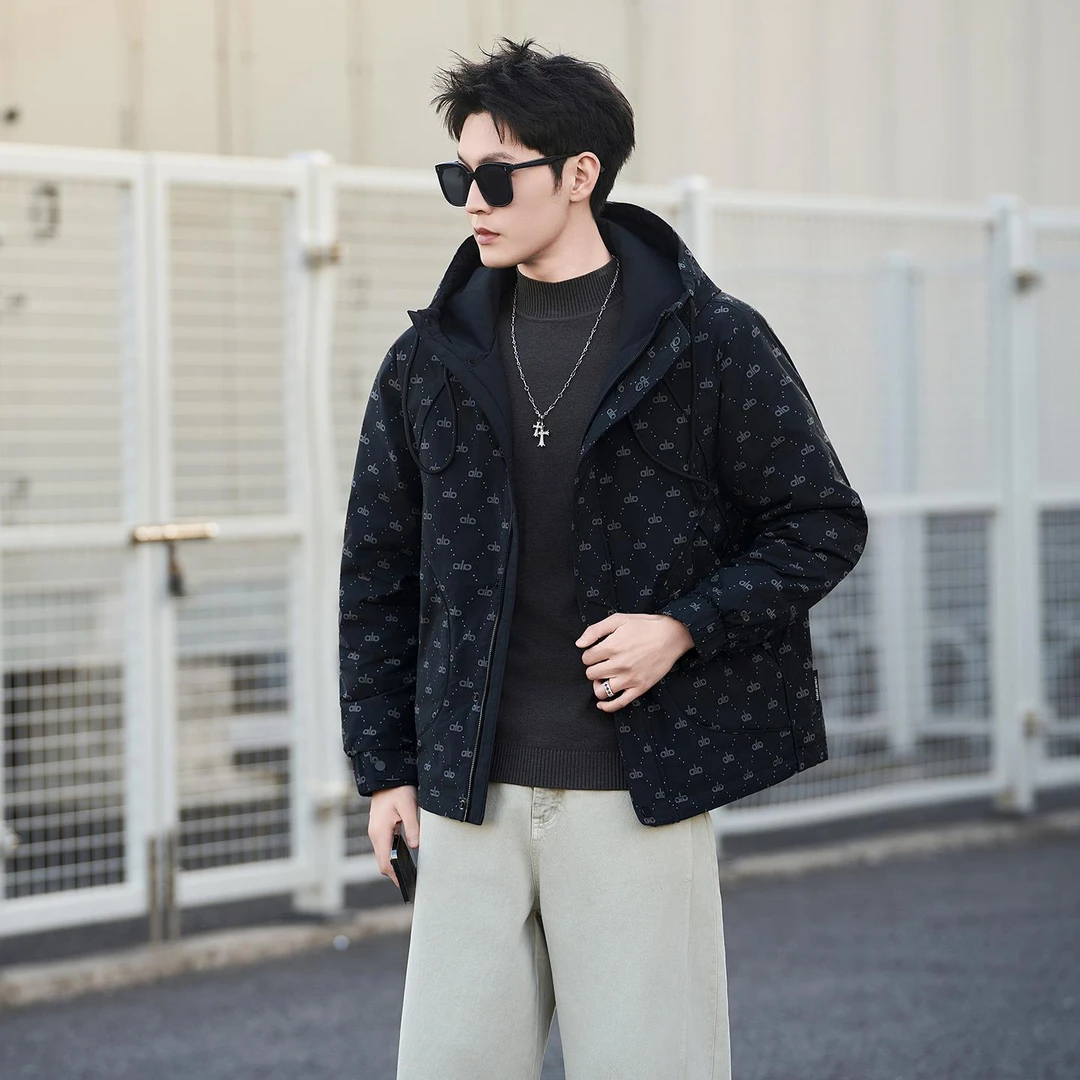 轻奢痞帅男装美式百搭羽绒服男款冬季加厚时尚休闲保暖防寒服外套