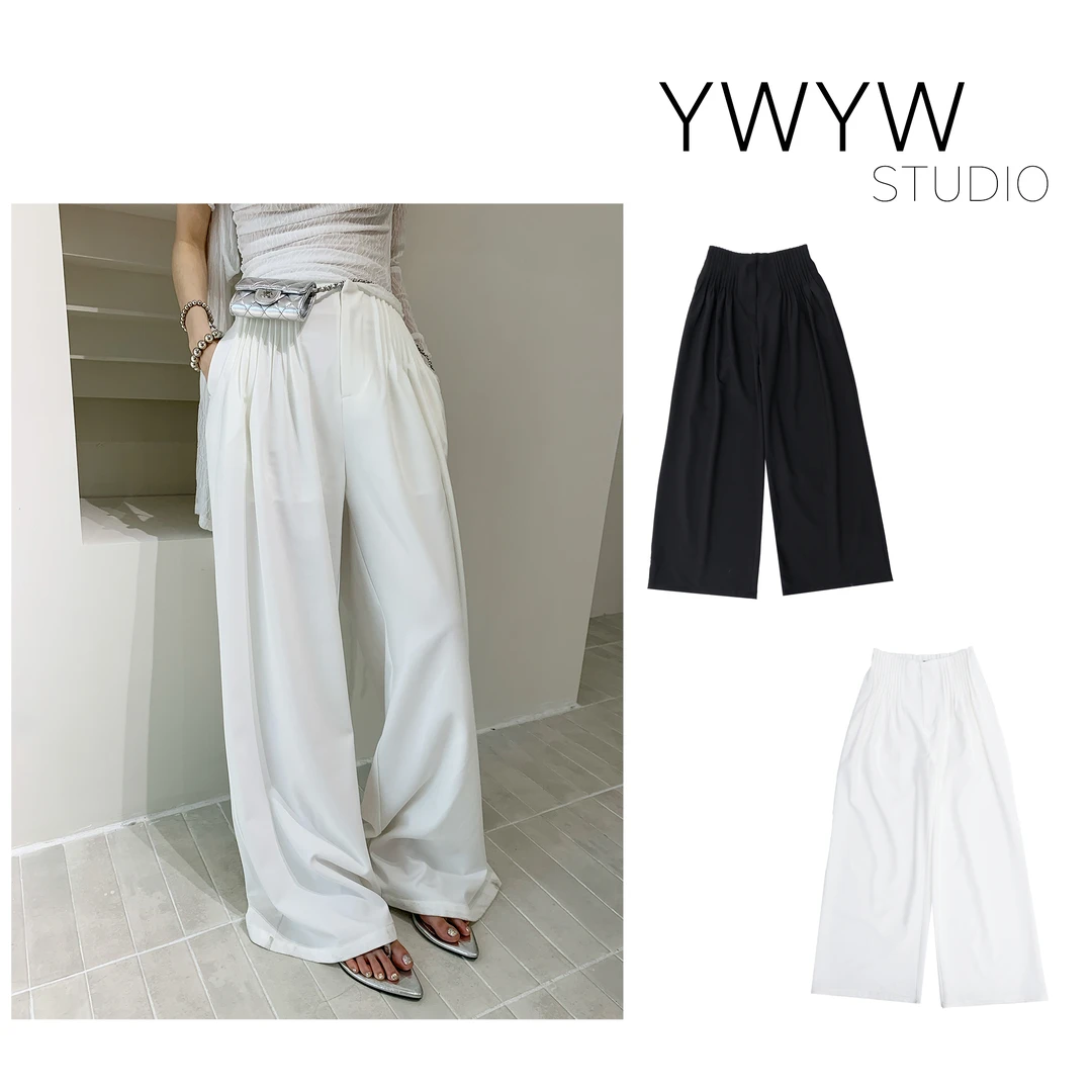 【YWYW25S/S】春夏空气层直筒宽松百搭纯色休闲裤5085