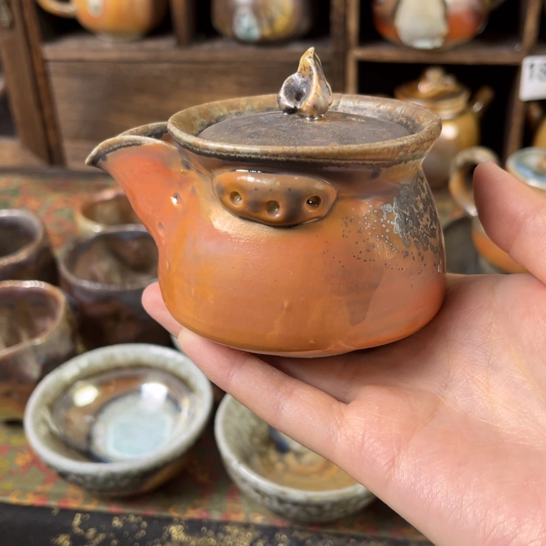 杯柴烧茶器中白泥宝瓶