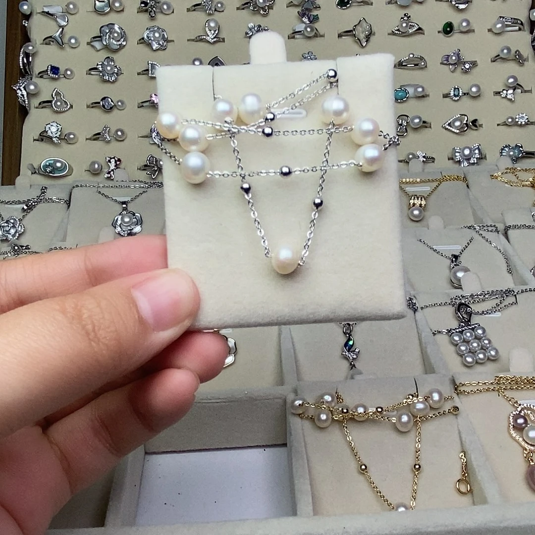 银S925镶嵌淡水珍珠耳饰