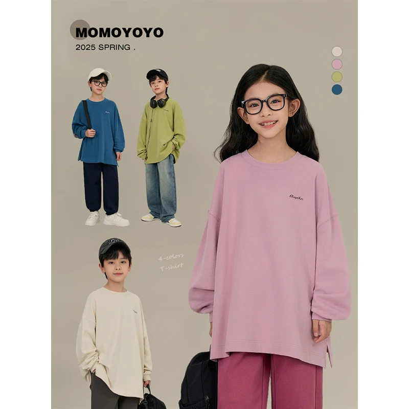 【春日里】春季男女童小字母卫衣儿童宽松慵懒感上衣7539D