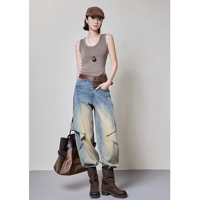 A美洋MEIYANG 纸飞机牛仔裤【商场同款】 泥染渐变废土【60系列】E