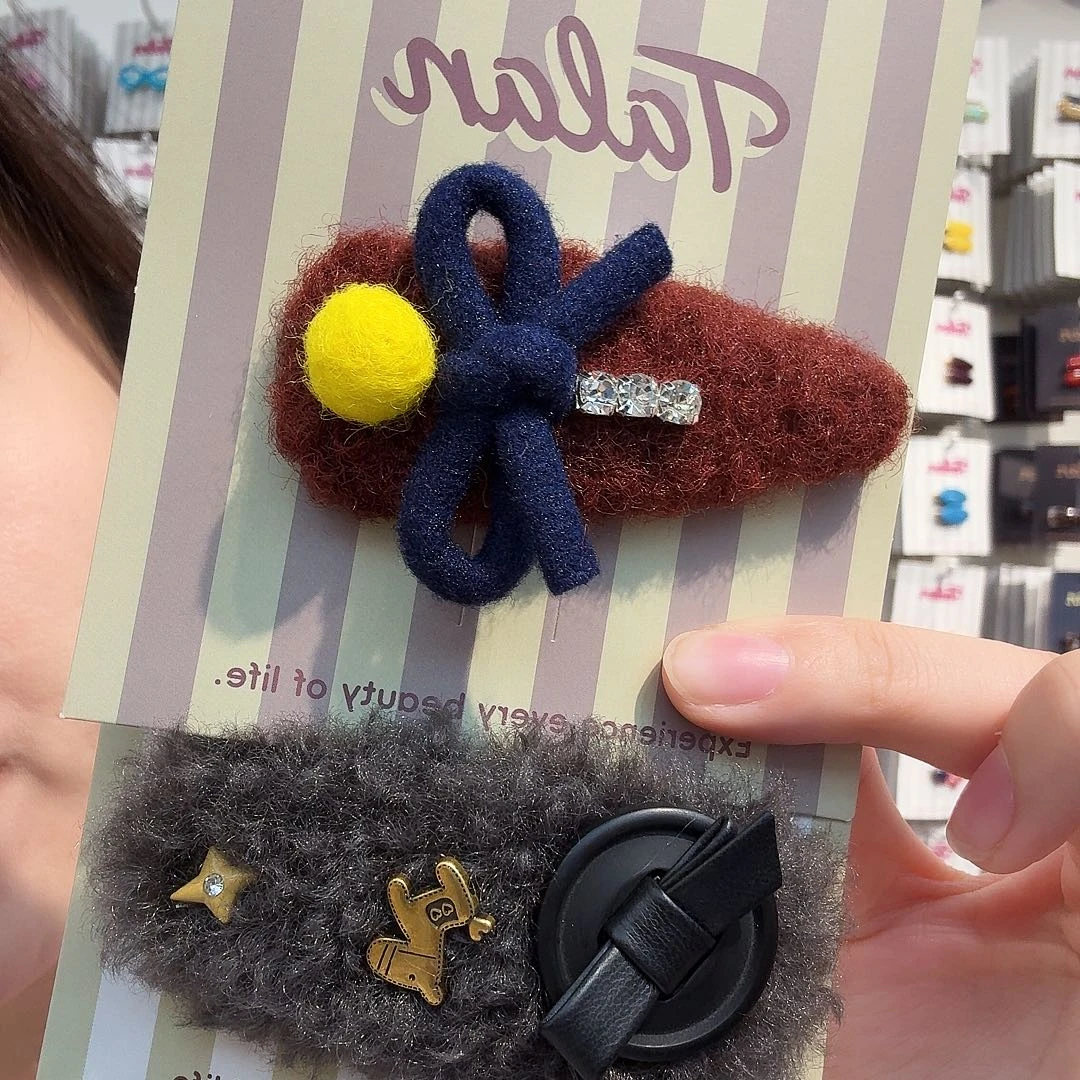 布艺铁合金拜拜夹组合2件