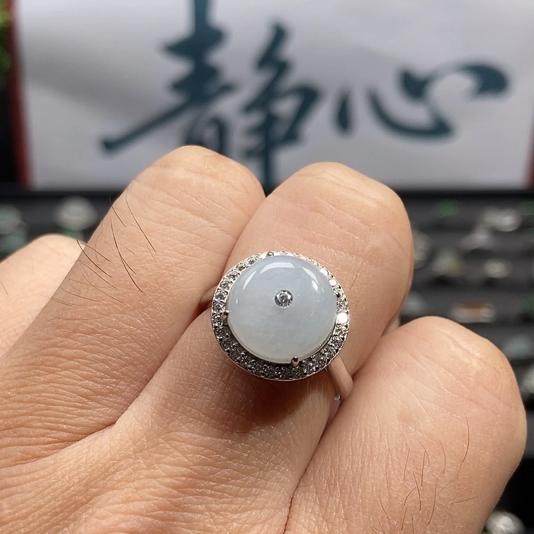翡翠银S925镶嵌戒指
