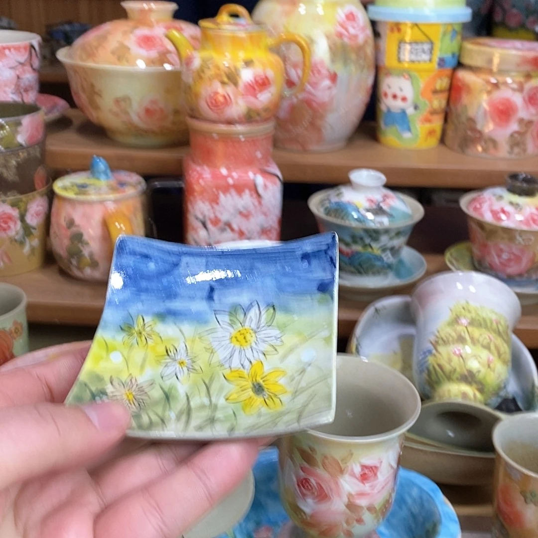 瓷片新年福利手绘陶瓷