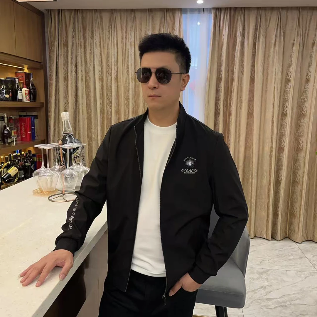 2025秋冬男士新款潮流外套轻奢欧货时尚休闲百搭薄夹克2507