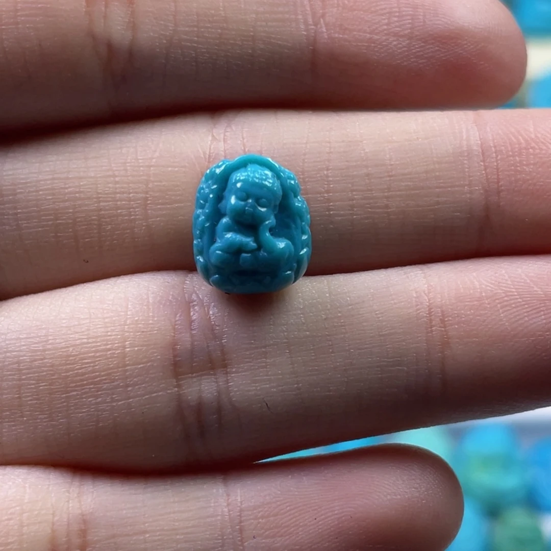 绿松石未镶嵌天然原矿绿松石雕件