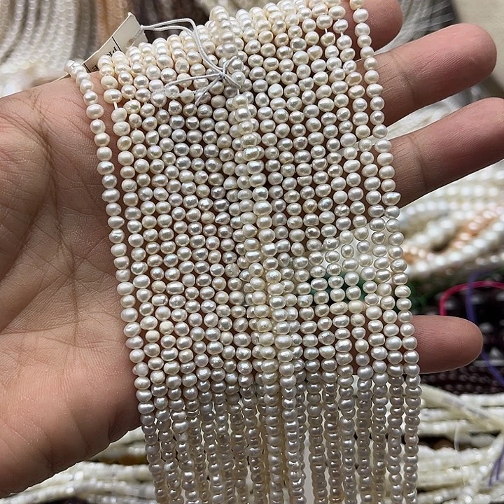 玛瑙/玉髓未镶嵌珠宝半成品一条3.5mm左右珍珠