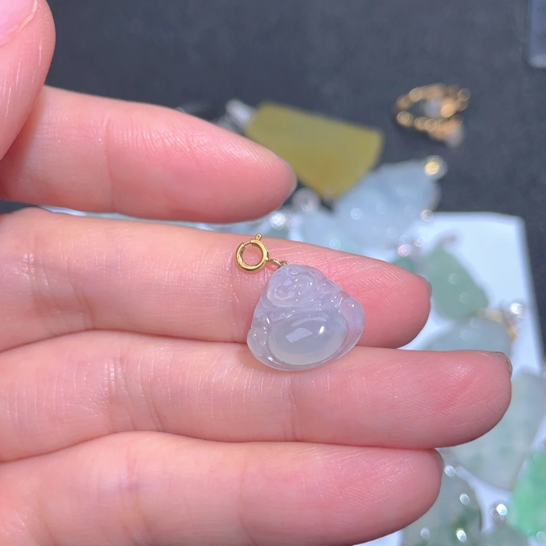 翡翠颈饰18K金镶嵌翡翠