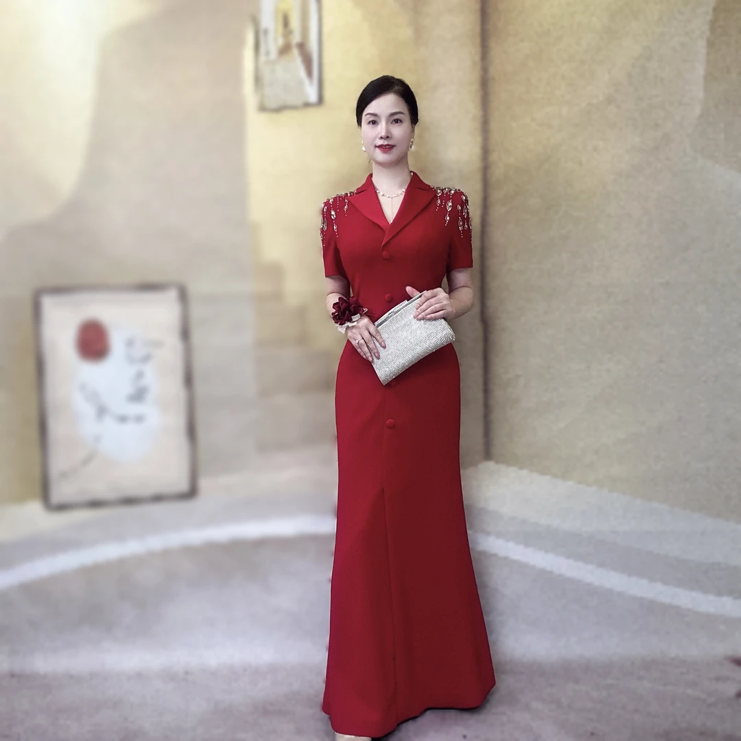 喜妃琳高端礼服定制0071喜婆婆喜妈妈婚宴礼服 时尚大方修身显瘦