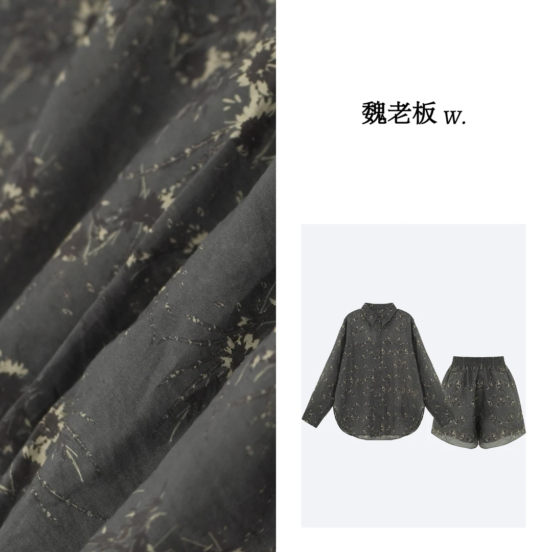 W.Diva【千意】夏季出行时尚百搭新款印花休闲衬衫套装女2DDMSK068