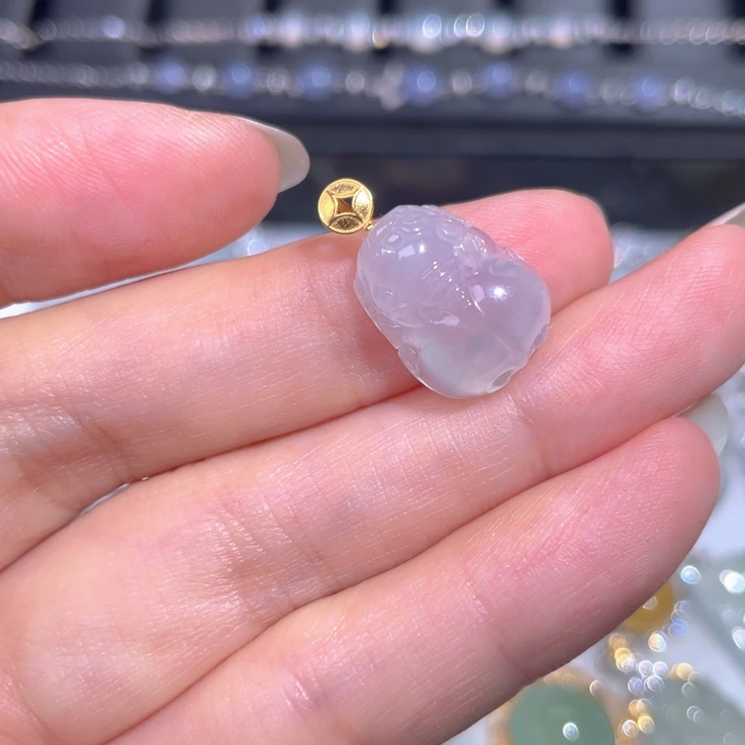 颈饰18K金镶嵌翡翠翡翠
