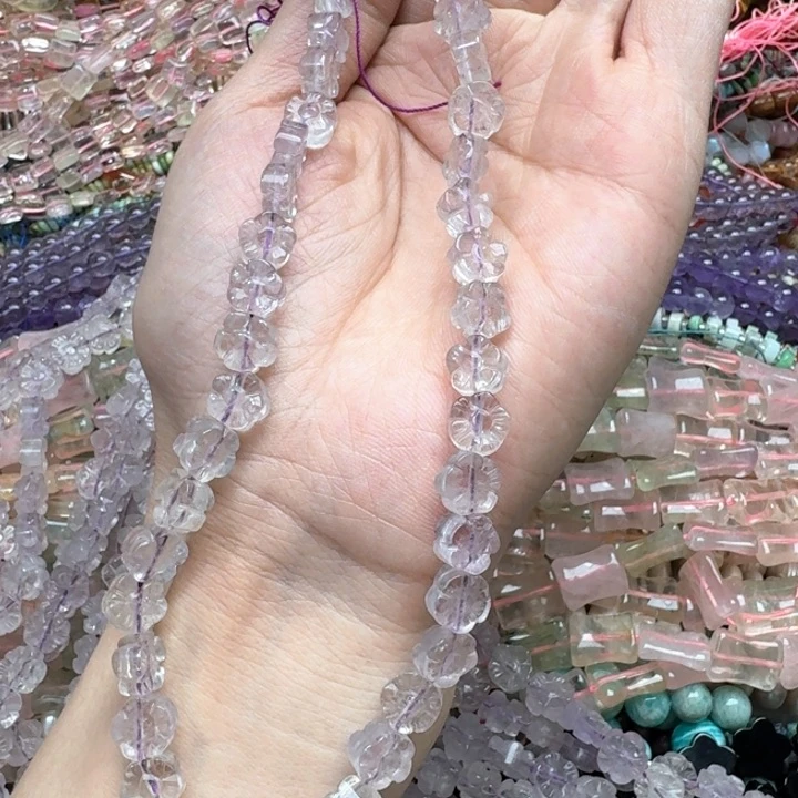 合金玛瑙/玉髓珠宝半成品一条9mm紫水晶