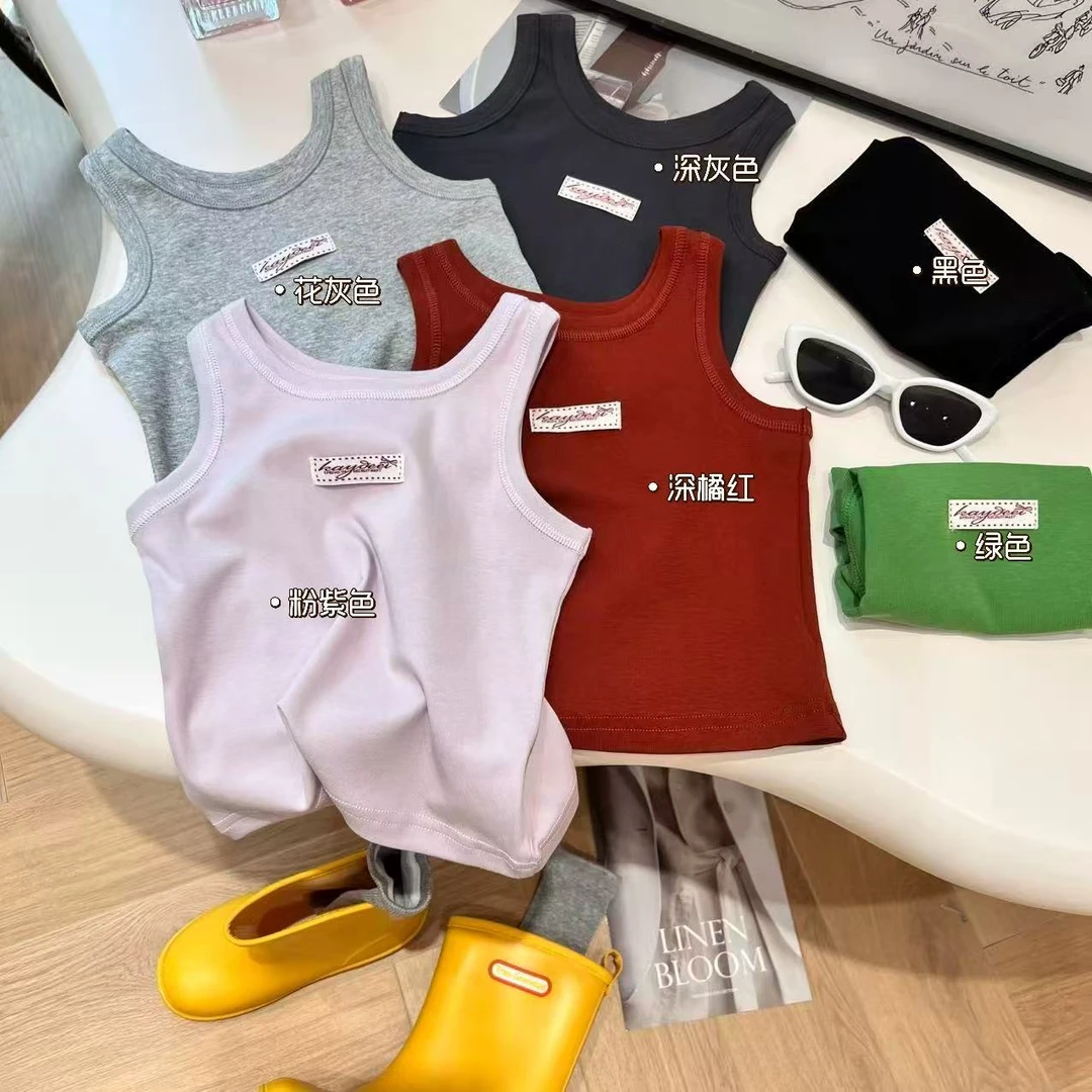 X.M为质感买单！ins韩女风贴标背心~250528